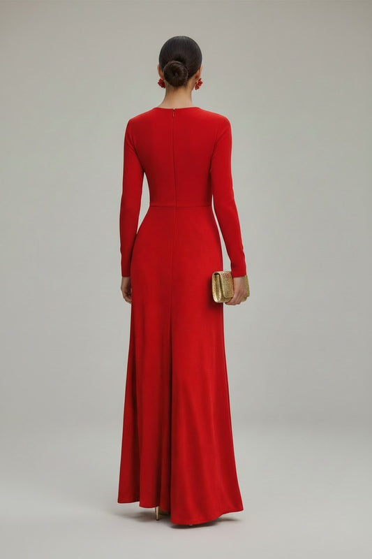 Vestido Vermelho Decote Profundo Melissa