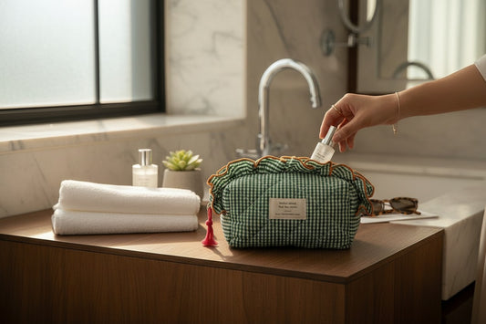 Necessaire Vichy Verde Acolchoada com Folhos