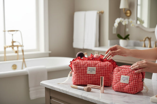 Conjunto Necessaires Vichy Vermelho Acolchoadas