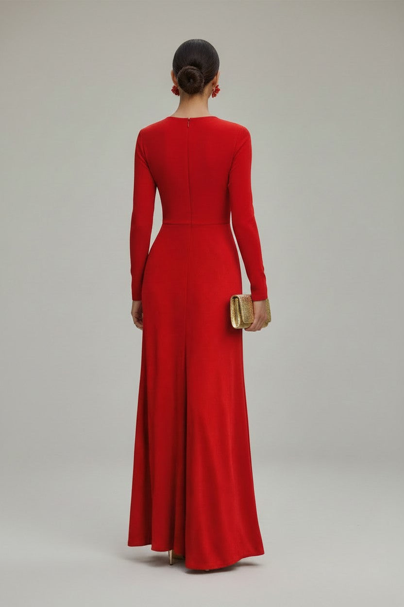 Vestido Vermelho Decote Profundo Melissa